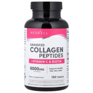 NeoCell, Grassfed Collagen Peptides + Vitamin C & Biotin, 180 Tablets